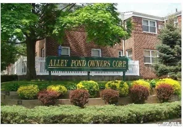 Sunny And Spacious 1 Bedroom Coop In Alley Pond For Sale Features Living Room/Dining Room Updated Kitchen And Renovated Full Bath. Lots Of Closet Space, Recessed Lighting And Hardwood Flooring Throughout. Pets Allowed. Close To Express Bus To Manhattan. A Must See!