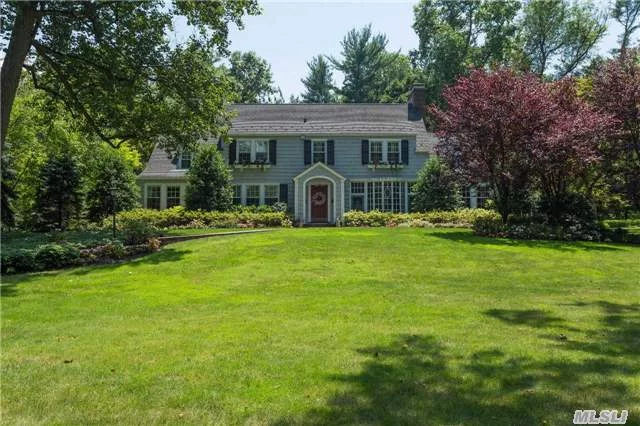 Elegant Chc Nestled On 1.8 Acres In Flower Hill. Unique 26 1/2 X 22 1/2 Gourmet Eik, Marble Island & Countertops, State Of The Art Appliances, Unusual Cabinetry, Formal Lr, Fdr, Den, Foyer, Music Room, Mstr Suite W/Bth Plus 4 Additional Bedrooms, 2 Full & 2 1/2 Baths, Finished Basement, Cedar Closet, New Gas Burner, Roof & Windows, Igs, Sprinkler & Alarm.