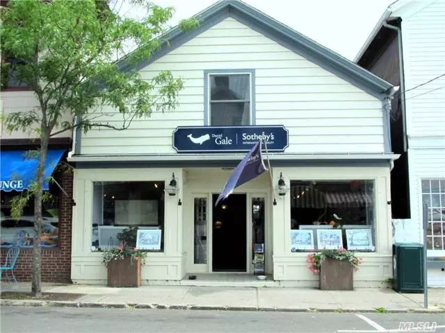 Classic Village Commercial Building, Steps From Greenport Harbor. Large Windows On The Street With Bright Interior. Approximately 1, 775 Sq. Ft. Ground Floor Office With Conference Room, Renovated In 2013. Owner&rsquo;s Studio Apt W/Kitchen & Bath, Enormous Storage Space & Eastern Boat Yard Views.