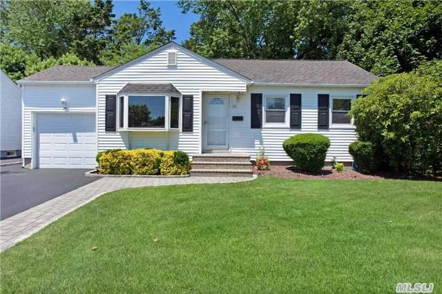 Charming Ranch In The Plainview Old Bethpage School District Featuring An Updated Bathroom, Central Air Conditioning, Gas Heating And Gas Appliances, Finished Basement With Playroom, And A Large Backyard.