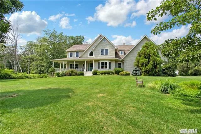 Custom Built Cedar Shingled Home, Long Driveway To A Private 3+Acres, Room For Pool, Horses Or Your Choice. Wonderful Walking Paths. Rocking Chair Front Porch, Large Deck, Large Eik With Granite And Ss Appliances, 3 Car Garage, Mud Room, Large Bonus Room