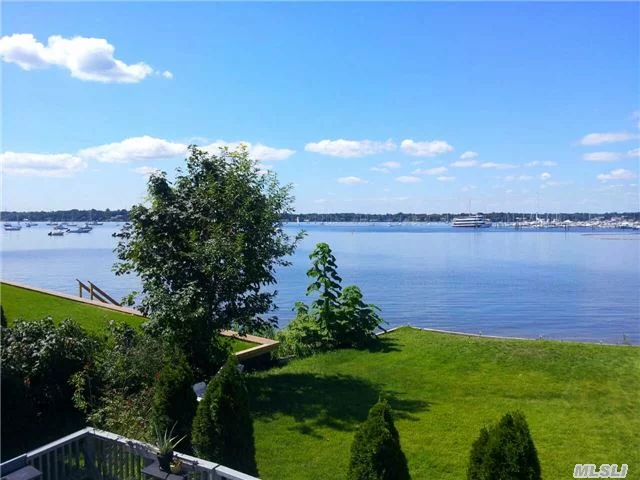 Waterfront 2 Family Home With Stunning Views Of Manhasset Bay, Walk To Shops And Scenic Marina, Mooring Rights A Block Away W/ Fee,  3 Br/ Convertible 4 Br, 3 1/2 Bath, Fantastic Outdoor Space, Sunny Western Facing Deck & Patio With Gorgeous Panoramic Views All Year Round, Large Lawn Leading Right To The Waterside Edge