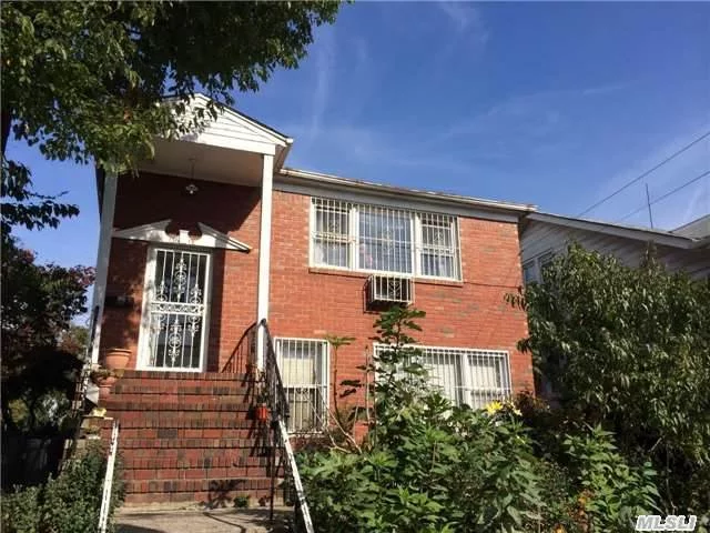 Excellent Location!!! Only 2 Blocks Walk To Main Street Food Shopping And Highway. Great For Self Use Or Investment. No Leases Now. Well Kept Property. All Solid Brick Young 2 Family. Facing South. Bright And Sunny. Very Big Interior Spaces. Rare In Market. All Info For Ref Only. Verify On Own Before Purchase. No Basement.