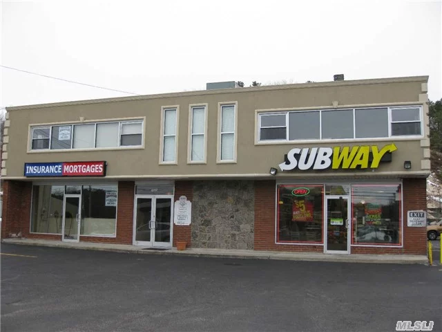 Perfect Office Space For Small Business Or Start Up. Located On Busy Jericho Turnpike Next To Subway. Tenant Is Responsible To Pay Their Own Gas And Electric.