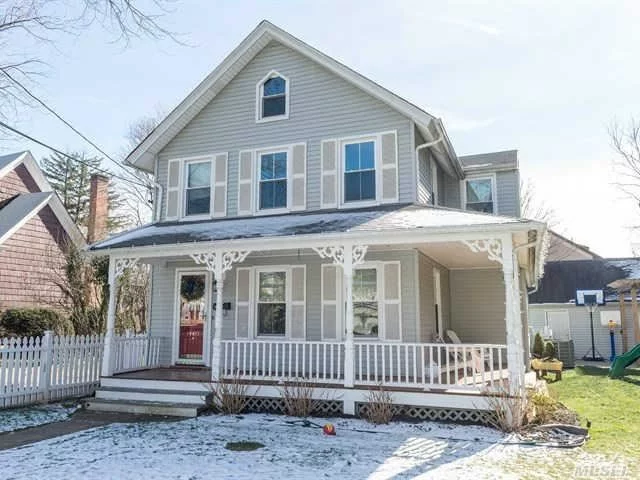 Charming Renovated 4 Bedroom 2 Bath Colonial With New Baths, Lr, Dr, Den Open Eik With New Appliances, New Windows , New Gas Heating System, New Cac Unit , Wrap Around Porch, New Paver Patio All Conveniently Located Close To Lirr, Major Highways , And Houses Of Worship