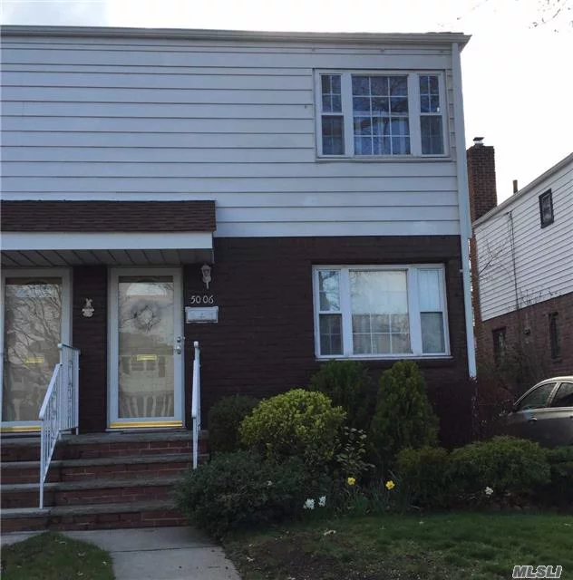 Semi Det. 1 Family W. Ext Den(Bed), Features Living Room, Dining Room, Large 2 Beds On 2nd Fl., Prime Area In Bayside, Sparkling Clean, School Dist 26: Ps162, Ms 158, Francis Lewis High, New Washer, 1 Yr Driveway, Q27/Q31/Q76 Buese, Near And Ez To All