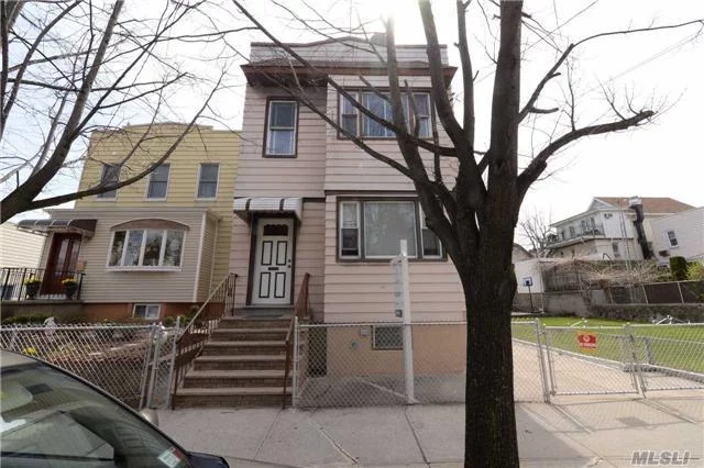 2 Family House In Maspeth On 23X100 Lot,  With Additional Adjacent Vacant Land On 40X100, Total 63X100. 6 Garages In The Back. Zoning R4-1. Ideal For Multifamily Development Site.