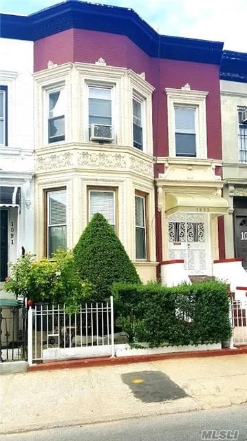 This Stunning Limestone 2 Family Townhouse With Unique Architecture Is Located In The Crown Heights Neighborhood, Moments Away From Prospect Park & 25 Minutes From Manhattan. It Features A 3Bedroom Apt Over 2 Bedroom Apt,  A Full Basement With Front & Rear Entrances & A Large Backyard. The Property Is Located A Few Blocks Away From The 3, 4 & 5 Trains
