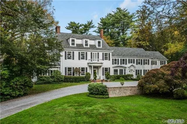 Stately Colonial Situated On 8 Level Acres W/Specimen Plantings, Lovely Vistas, Pool, Tennis Court & Tennis House. Fabulous+Private 4 Bedroom Cottage. Garages For 11 Cars. Elegant Entertaining Rms With High Ceilings, Beautiful Moldings & Architectural Details. Generator, Temp Controlled Wine Cellar.