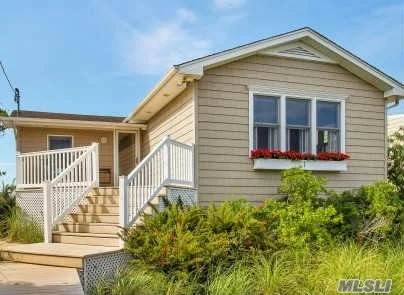Meticulous Beach House W/180 Degree Breathtaking Views Of Fire Island Inlet In This Quaint Community By The Sea. Inc&rsquo;s Your Own Private Sandy Beach & Docking. Truly Open Floor Plan, Updated Kitchen W/New Ss Apps, Beautiful Wd Floors, Large Bdrms, New Windows, 2 Decks, New Baths, Wood Burning Fireplace, New 200 Amp Electric, Park For 3 Cars. Land Lease Until 2065.