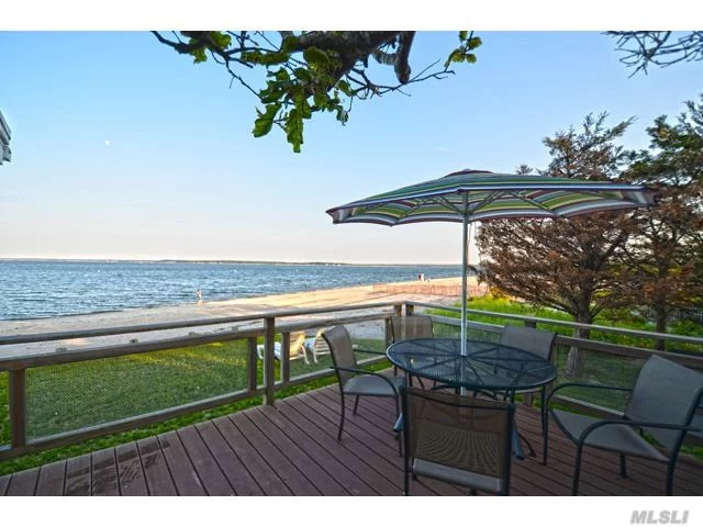 Looking To Be Directly On A Sandy Bay Beach. This Is The Opportunity You&rsquo;ve Been Searching For, Ideal Location For A Summer Fun Retreat. Outdoor Deck Overlooks Bay With Sweeping Views. Outdoor Shower. Adjacent To South Jamesport Beach Which Features 3, 000 Ft. On Peconic Bay. Designated Swimming Area. Pavilion, Playground, Snack Shack, Gazebo, Tennis, And Basketball Courts.