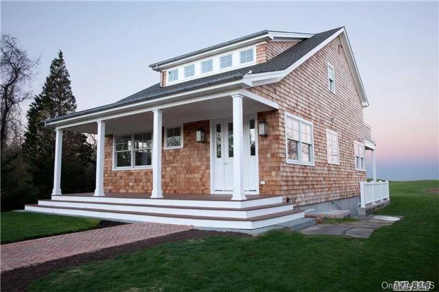 Classic Cape Cod Cottage. Shingled With Covered Front And Rear Porches And Upper Deck For Magnificent Views Of The Sound. Home Has An Open Plan And All Bedrooms Are En-Suite. A Very Private Lane Leads To This Lovely Property That Has 108 Feet On The Sound. (Will Build Proposed 16&rsquo;X32&rsquo; In Ground Pool And Carriage House For An Additional $300, 000.)