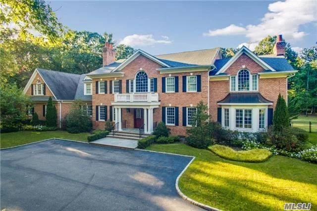 Exquisite 10 Yr. Young Classic Brick Colonial On Level 2 Acres In Prime Location. Custom Crafted By Current Owners To Higheststandards With 10Ft Ceilings, Radiant Heat Flooring & Exceptional Millwork. Approx 7400 Sq Ft Includes 6 Bedrms, 5.5 Baths, Grand Foyer, Cherry Library W/Fplc, Great Room W/Fplc, Gourmet Kitchen, Backstairs & Heated 4 Car Garage. Beach & Mooring Rts