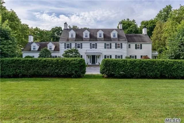 Manicured Gardens And Paths Surround This Classic 6 Bedroom Center Hall Colonial On 4 Plus Acres With Pagoda, Tennis Court, Inground Heated Pool , Large Patio And Porch Complete This Outdoor Setting. The Main Floor Has A Gourmet Kitchen/Family Room, Office, Large Living Room With Fireplace, Cozy Den With Fireplace Leading To An Outside Porch. S Gem.