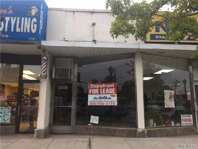 Fantastic Storefront In Unbeatable Comm Location Ripe For A Successful Business And/Or For Office Space. Tenant Responsible For Fully Renovating To Suit. Part Of Commercial Strip On Main Rd W/ 20K+ Cars Passing Daily= Tons Of Exposure. 4 Stores Away From Massapequa H.S. & Parking Lot. Over 2200 Students & Faculty Allowed Off School Property During Free Periods & Lunchtime.