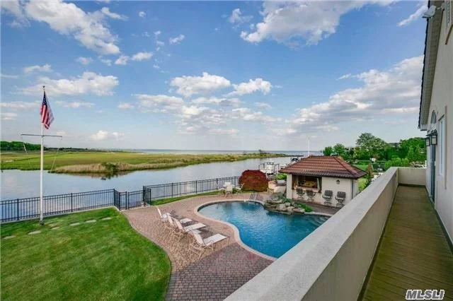 Oak Neck Estates West Islip. Waterfront Oasis. 94&rsquo; Of Dock/Bulkhead,  No Expense Was Spared On This Renovated 4 Bedroom, 2. 5 Bath Colonial.Sauna , Year Round Views Of The Great South Bay And Gardiners Preserve.Includes Ig Heated Salt Water Pool With Spa, Cabana, Waterfall, Gazebo And Putting Green. 2 Car Tandem Heated Garage + 2 Car Detached Garage W/Loft.