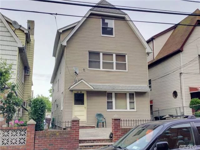 Large 3 Family, Excellent To Live In Or Investment. Great Location; 1 Block From Northern And Parsons Blvds. 30&rsquo; X 100&rsquo; Lot, Fully Detached, 2 Car Enclosed Garage Plus Addtl Parking For 3 Cars. Tenants Pay All Utilities. Fully Finished Basement. All 3 Floors; Full Lr, Dr, Eik, Bath. 1st Fl; 2 Bdrs, 2nd; 3 Bdrs, 3Rd&rsquo; 2 Bdrs. Rent; $2300 +$1550 + $1575: * Can Be More $$