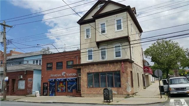 Great Piece Of Property For Investment; Cp Downtown, Corner Mixed Use Building W/4 Stores & 3 Apts Above, Parking Lot And 4 Car Garage,  Decent Net Rate Of Return And Great Potential For Appreciation And Grownth. Gr