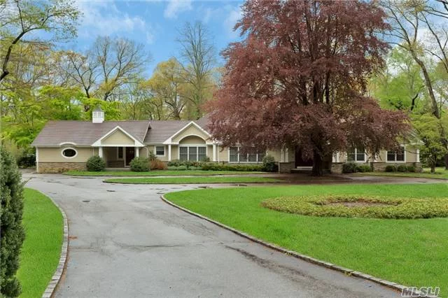 Expertly Crafted Custom Designer Ranch, Totally Redone In-Out, French Doors To Bluestone Patio/Grill/Heated Gunite Pool/Poolhouse W/Shower Kit/Bth & Sitting Area, Tennis Ct, Circular Driveway, Built-Ins Thruout, Crown Moldings, Mbr/His-Hers Walk-In Closet & Spa Bath, Wood Flrs, Hi-Hats, Sep Lndry Rm, Add&rsquo;l Farm Sink In Kit W/Distressed Cabinetry/Bronze Accents, Generator..