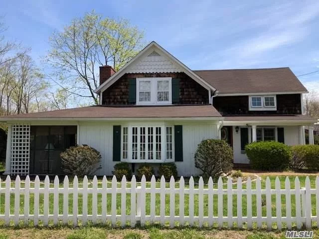 Charming 1920&rsquo;S Style Home In Historic Brookhaven Hamlet. Only A Minute Walk To Breathtaking Views Of The Newey Canal And Docking Rights. Cozy Interior With Multiple Brick Fireplaces And Gorgeous Sun Room For Added Relaxation. There Is Character Throughout From The Stained Glass Front Door, To The Candelabra Chandelier In The Dining Room. Come Make This Your Dream Home.