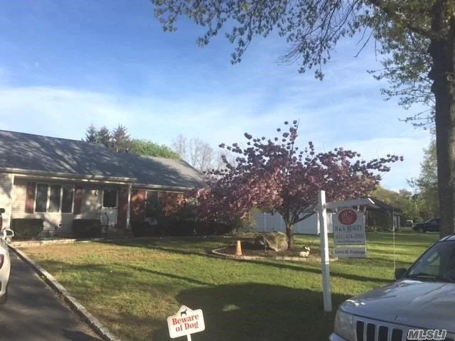 ***Short Sale, Subject To Bank Approval*** Lovely 3 Bedroom, 2 Full Bath Ranch With Full Basement And 1.5 Car Garage, Updated Eik With Oak Cabinets, Nice Size Rooms, .42/Acre, Must See! Peconic Tax Applies