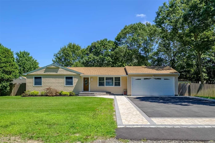 Ultra Private, Completely Renovated Ranch Featuring Hardwood Floors, Soaring Ceilings, Recessed Lighting, 42 Cabinets, Cac, 2.5 Car Garage, Full Part Finished Basement & Paver Patio W/Firepit. All This & More On A Very Large Lot In Sachem School District. Low Taxes