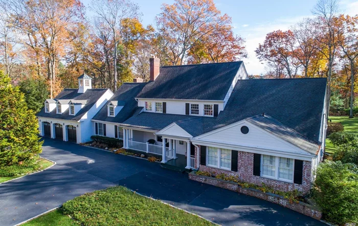 This Stunning Home Showcases Incredible Detail & Designer Finishes Throughout W/Large Principal Rooms & Dramatic Soaring Ceilings. French Doors Open To A Magical Outdoor Setting Perfect For Entertaining W/Covered Porches, Patios & Sparkling Pool. *Enjoy The Fabulous Outdoor Fireplace All Year Long*. A Rare Jewel Nestled On 2 Expansive, Private Acres.4Bdrm/4.5Bth Jericho Sd.