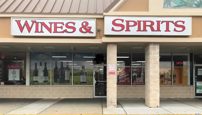 Turn Key Business is in a Large Upscale Shopping Center. A Beautiful 4200 sq ft Liquor Store-Immaculate w/ all Fixtures & Furnishings. Rent for the year is $15, 000 - Taxes & Cam charges $2, 900 monthly. View photos of store-full 4000&rsquo;ft basement and conveyer belt for Storage.- Owner has accounts with: Knights of Columbus, VFW, Lions Club-4 Hospitals,  Very Large Fire Island/Ferry accounts and On Line Deliveries. Please View attachments for more details. A proof of purchase along with offers