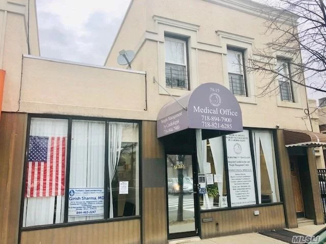 Professional Office / Retail Space Available For Rent In The Most Desirable Area Of Middle Village. Approximately 1900 Sq Ft Currently Used As A Cardiology Office. Property Offers 4 Examination Rooms , 2 Offices & 2 Bathrooms . 1 Bathroom With Handicap Access. 2 Waiting Areas And A Reception Station. Q54 Bus stop across the street. Office Also Has A Yard Access!!!