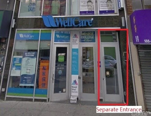 Prime High Traffic Office/School/Retail Cellar Space For Lease In The Heart Of Flushing. The Busiest Commercial Center Areas In Queens, Steps Away From The #7 Subway Main St Station, Buses, LIRR, Restaurant, Bank, Hotels, And Shopping. Private street and Elevator Entrance, Restroom.