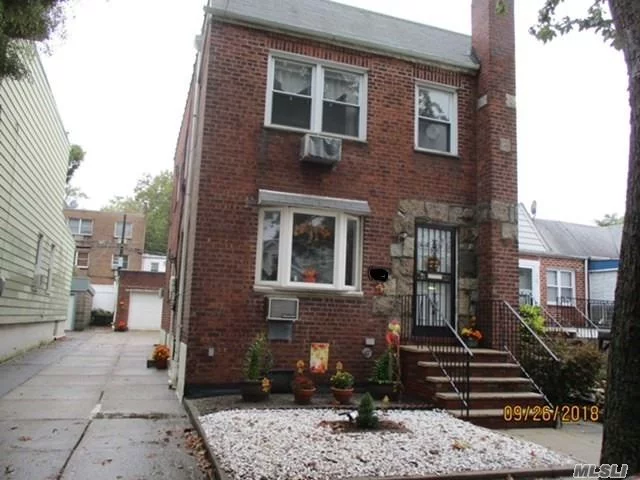 Rare 2 family detached brick home located in Glendale. 2 bedrooms over 3. 1st floor has side entrance from driveway, detached 2 car garage, private yard, full finished basement, 2 heating zone...