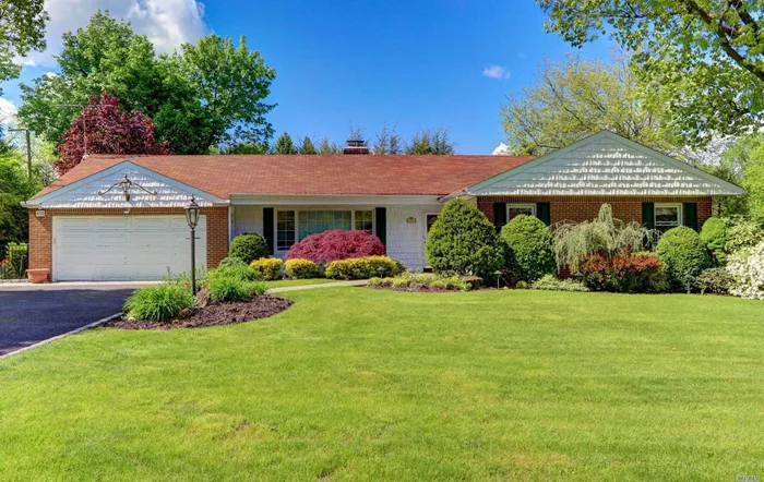 Wonderful brick ranch on a beautiful property located in the Flower Hill section of Manhasset. Great location & flat property!!!!!Lovely entry, large living room with fireplace, den, EIK, 3 bedrooms, 2 baths. Finished basement, value priced.