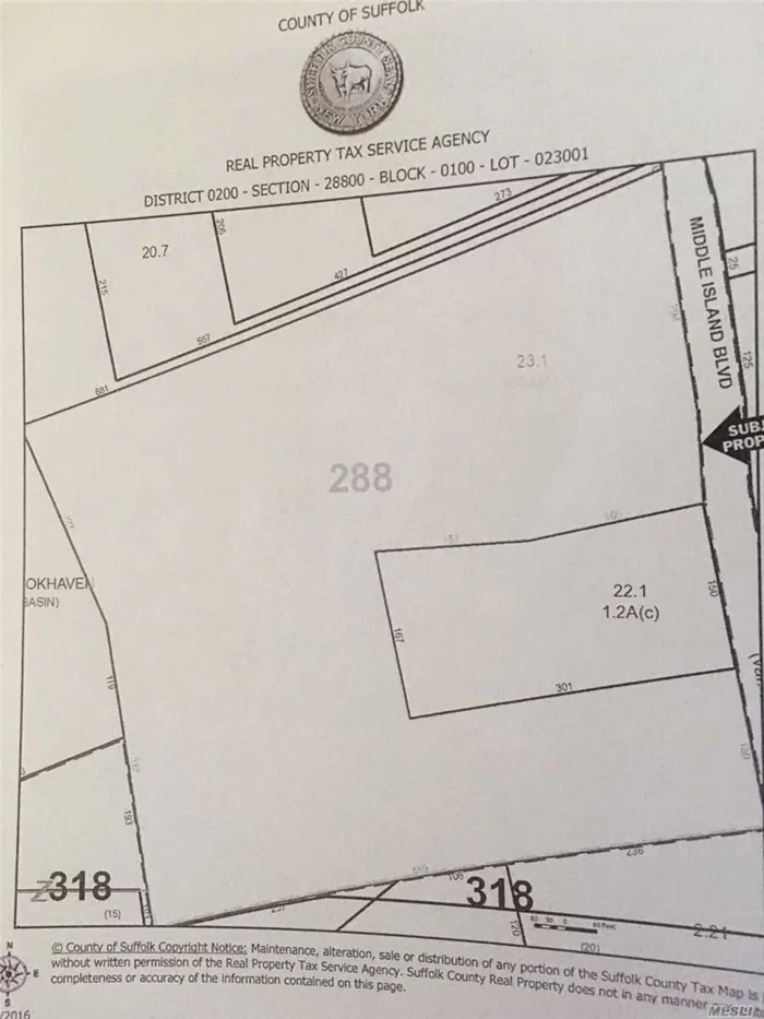 7.1 acres, large house on property, could be sub-divided as per the Town of Brookhaven codes.