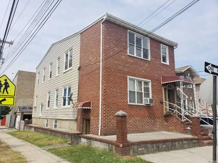 Huge Detached 2 Family Corner House For Sale, 3/4 Above Ground Basement, 1 Detached Car Garage, Plus Two Parking Space,  Convenient Location, Near Bus Stop, Minutes Away From Flushing.