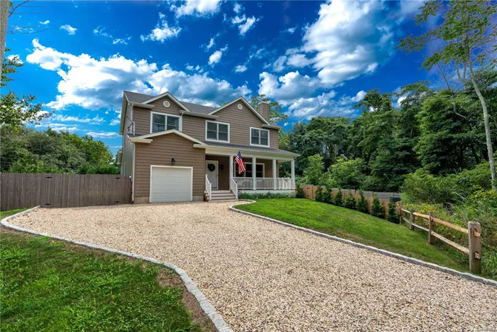 Built in 2016, Mint Condition W/ Deeded Beach Rights To Private Assoc. Sound Beach! Located Approx 1 Mile To Greenport Village & Nearest Winery. Open Floor Plan W/ 4Br/3.5Bath, First Floor Master Suite W/ Ensuite Bath Separated By Barn Door. Second floor master ensuite. Beautiful kitchen with granite & W/ Custom White Cabinets, Wood Burning Fireplace. Rocking Chair Porch. Huge Backyard W/ Extensive Landscaping. Custom Stone Patio & Gazebo. Room For Pool! 8Ft Ceilings In Full Basement.