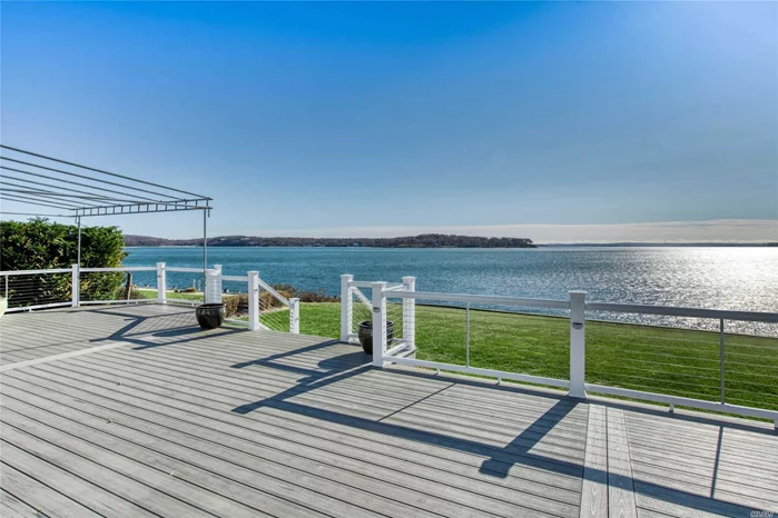 Waterfront living at its best. Spectacular unobstructed views to Shelter Island and beyond. Pristine ranch, updated, meticulous and very stylish. Huge deck. Private association beach & marina with your own boat slip HOA fee=$175/yr + $350/yr =boat basin fee .