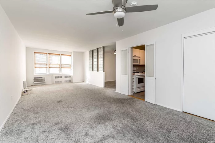 Large Studio w/Sleeping Alcove and PARKING! Updated Kitchen and Bath, Dressing Area, Large Closets. 2 Laundry rms on each floor. Amenities include In-Ground Outdoor Pool and Lounge Deck, Gym, Storage, Bike Rm, Party Rm, Library. Direct access to Boardwalk and Beach.