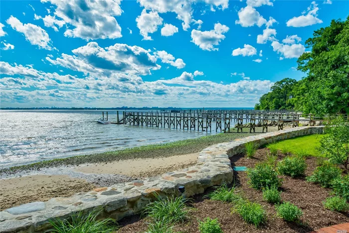 Enjoy breathtaking sunsets at this superbly designed dramatic retreat. With walls of windows and doors opening to the bluestone terrace overlooking the bay and private dock. The master suite includes a den w/fireplace(can be additional bedroom) a reading area, and a prestigious bath w/radiant heat floors. A premium location with a full bath cabana , saltwater heated pool, and private dock. A detached greenhouse with bonus room(1/2 bath) great for artist studio or quest suite. Generator. #virtualopenhouse https://us04web.zoom.us/j/71178184591 05/03/2020 1:00 PM - 1:30 PM