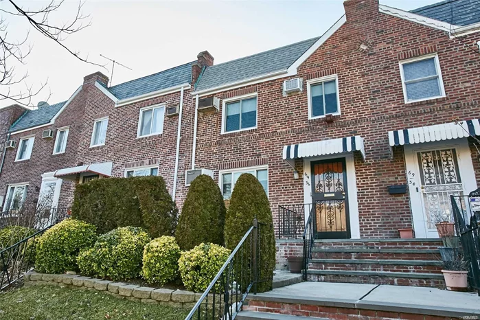 Well Maintained, Ready To Move In 20 footer Attached Brick Sidehall Colonial Locate on Quiet Block. Newly Brick front steps, Sidewalk, Roof, Anderson Windows & Treatment, Garage Opener. Finished Walk-out bsmt w/sep Entrance & pvt Garage. Modern kit w/ SS appliances & Granite counter tops. Large Rooms W/ Lots Of Sunlight. Spacious 3 Bedrms, 3.5 Baths. Near Schools, Supermarket, Shops & Transportation, & House of Worship. S.D # 26 Ps173, JHS 216 & F.Lewis H.S. R4 Zoning Can Be Convert To 2 Family.