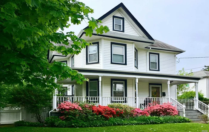 Spectacular Victorian Colonial w/large wrap-around porch. High Ceilings, Hardwood Flrs, Incredible 3rd Floor finished space. Low Taxes. Great fenced Backyard with huge patio surrounded by colorful plantings to make your spring and summer truly magical. Roslyn School District. Great Location. A Must See!