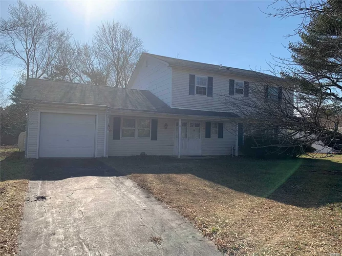 Solidly built Chadwick Colonial in Three Village School District with enormous potential. 4 bedrooms, 1.5 baths. Large family room, dining room, living room and EIK. Home is being sold as is. Great opportunity !!