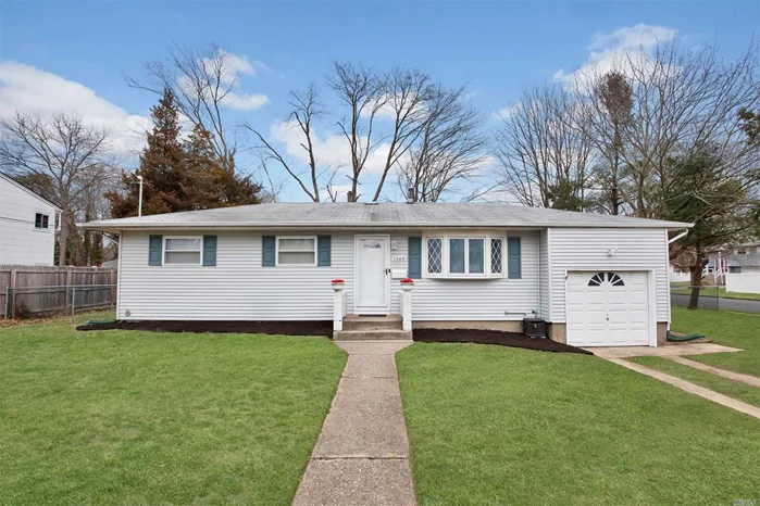 Beautiful Light and Bright 3 Bedroom 1 Bath Ranch! Gorgeous Hardwood floors throughout, Gas Heat, CAC, Updated Kitchen and Bath! Full Dry basement with utilities, Pretty corner property, fully fenced. Islip School District. Taxes with Star $10450. This is the one you have been waiting for!-