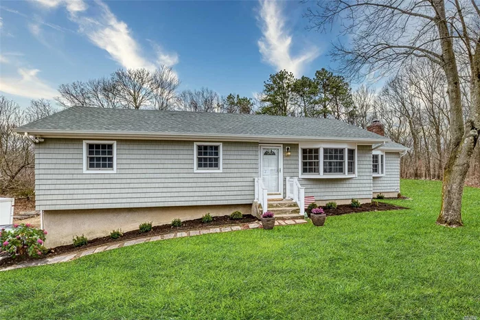 Fabulous 3 Bedroom Ranch with Kitchen w/Maple Cabinets, Silestone Counters, Stainless Steel Appliances, & Porcelain Floors, Den with Vaulted Ceiling, Brick Fireplace with Custom Mantle, & Wood Floors, Newer Bath, Hi Hats, Updates Include: Roof, Vinyl Siding, Andersen Windows, Heating System, Electric, & CAC, Full Basement, 2 Car Garage, Oversized .43/Acre w/New Trex Deck with PVC Rails, A Must See!