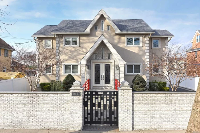 One of a kind craftmanship Smart Home ultra-extravagant  high-income producing  SD# 26 Brief 20-minute commute via LIRR to Manhattan! Fully custom-built and renovated in 2012, this stunning modern home features: 4600 sft of open luxury living space, sublime 8 beds, 4.5 baths of 4 multi-level steel beam construct., imported Thaso marble floor, open concept living room, expansive dining room that seamlessly transitions into a chic kitchen equipped w/ grand eat-in island, & chef-caliber appliances, radiant heat, central vac, steam shower, full high ceiling basement with separate entrance ... too much to list, perfect for family & guest entertainment!