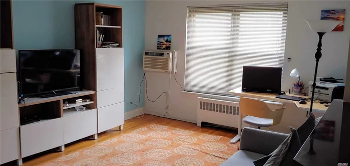 Great Neck school district. Largest 1 Bedroom Unit In Move-In Condition. Open space kitchen with lots of cabinets. Hardwood Floors Throughout. Lots of windows brings sunlight and breeze. Minutes To Lirr, Shopping, Pool Club. Parking space can be purchase though management company.