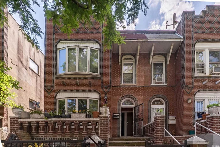 Classic colonial 2 Family, solid brick semi detached , in the heart of East Elmhurst within walking distance to business district, shopping, restaurants, transportation, easy access to all major highways. Large rooms hardwood floors throughout, East/West/South Exposure.