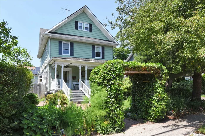 Location, Size, Property! Sprawling Classic Victorian in Port Washington Is Close To All. Filled With Wonderful Features And Attributes Such As Expansive Front Porch And Bloom-Covered Archway Across The Front Walk. Lovely Principal Rooms Include Spacious Eat-In-Kitchen. Second Floor Offers Adaptability With The Option Of 4 Bedrooms, or 3 Plus office. Bonus Third Floor. Sited on 50x113 Lot Planted For Continual Bloom. Detached 2 Car Garage. A Diamond In The Rough! This Home Is Waiting For Its New Owners To Make It Their Own. As is condition.