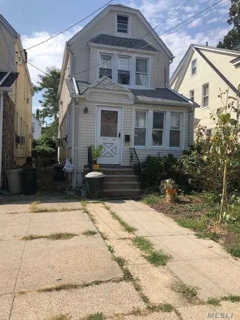 Sunny Detached Colonial with large party driveway. Full Basement, Enc. Porch, LR, FDR, EIK, half bath on first floor, 3 bedrooms plus full bath on 2nd floor with stairs to a unfinished attic.
