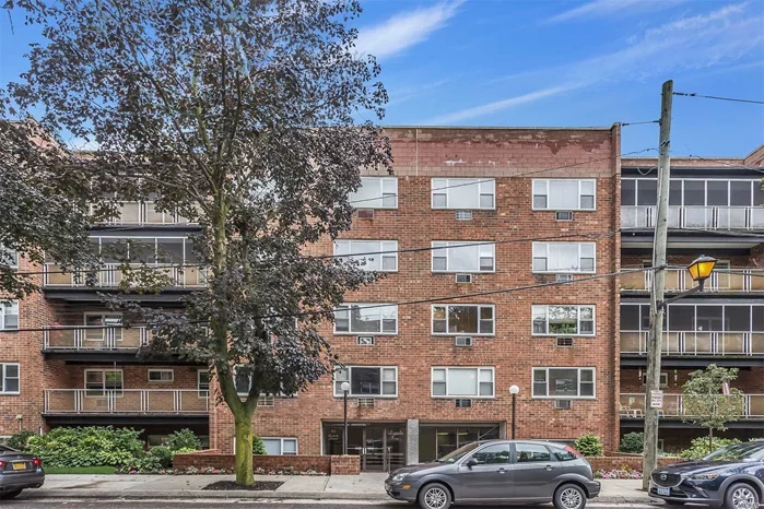 sponsor unit, no board approval. Large 2 bedroom 2 bathroom well maintained corner apartment with terrace. laundry in building. lots of closets including 2 large walk ins. close to LIRR, shopping, restaurants, Winthrop and the courts..