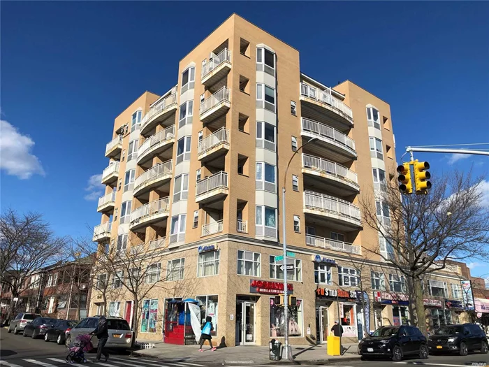 Luxury 2 Bedroom, 2 Full Bath, 2 Balcony & Laundry Room, Condo Build in 2012, RE Tax $946 /year, Common Charge $320 /month, one block from 7 train & Supermarket. Unit on 4th floor with 2 balcony view, indoor parking for rent also.